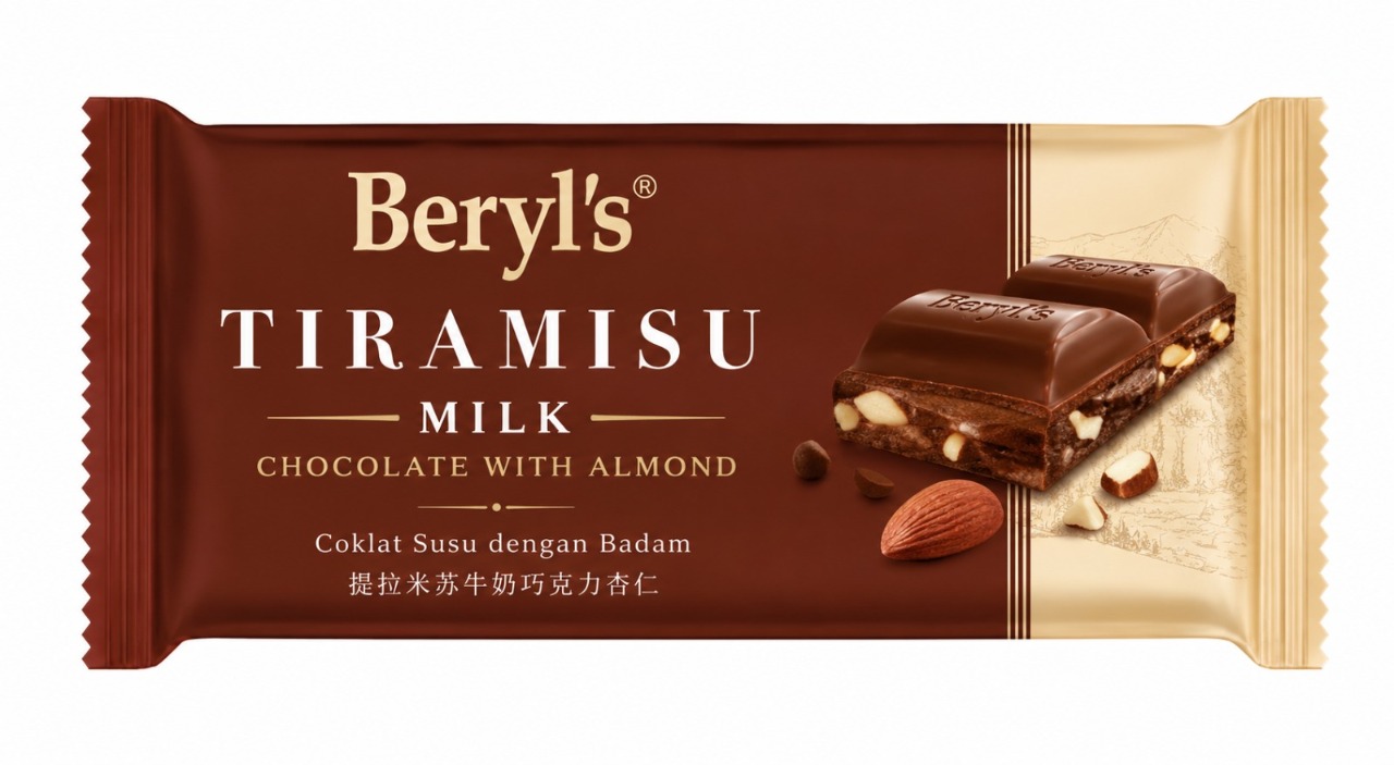 Beryl's Bar Tiramisu Milk Chocolate With Almond 90g